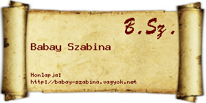 Babay Szabina névjegykártya