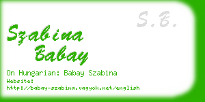 szabina babay business card